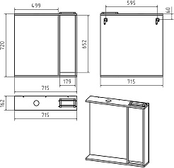 Misty Зеркальный шкаф Алиса 75 R белый – фотография-3